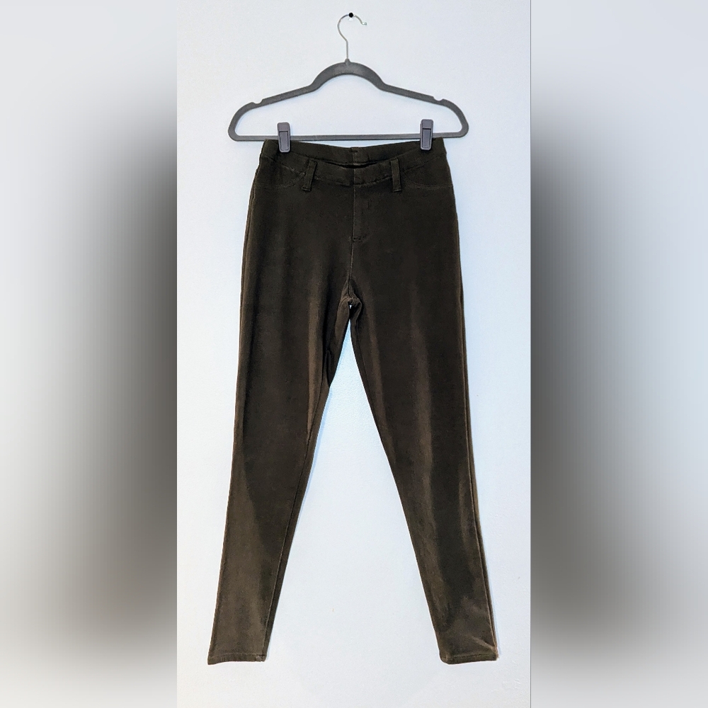 OLIVE GREEN skinny jeggings / leggings / pants - like new - size M 8 - 10